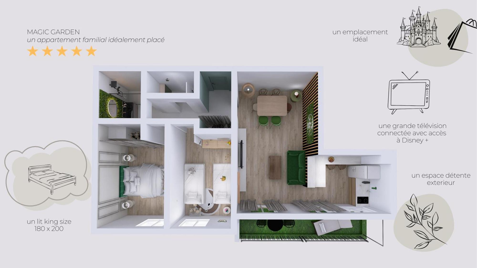 Magic Garden 6 Personnes Parking Prive A 20M Du Rer Apartamento Serris Exterior foto
